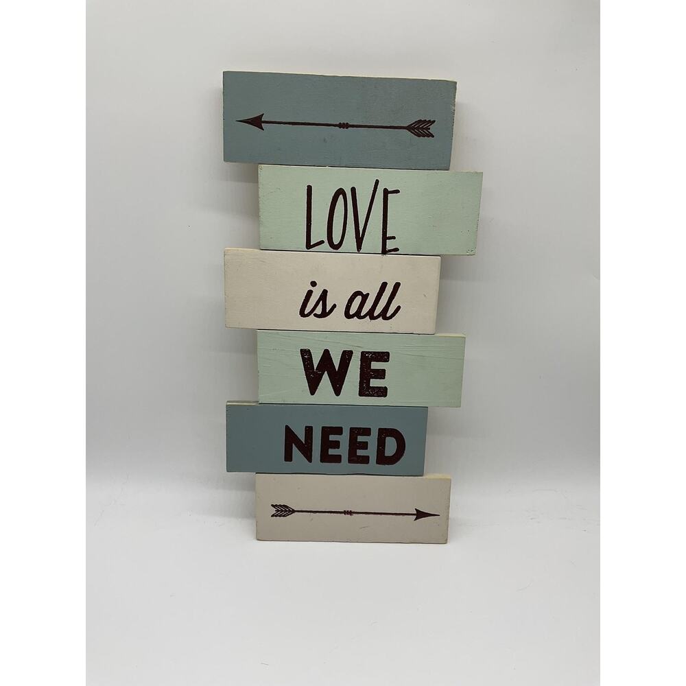 Rustic Wood Wall Sign Love Is All We Need Hanging Plaque Farmhouse Decor Arrows